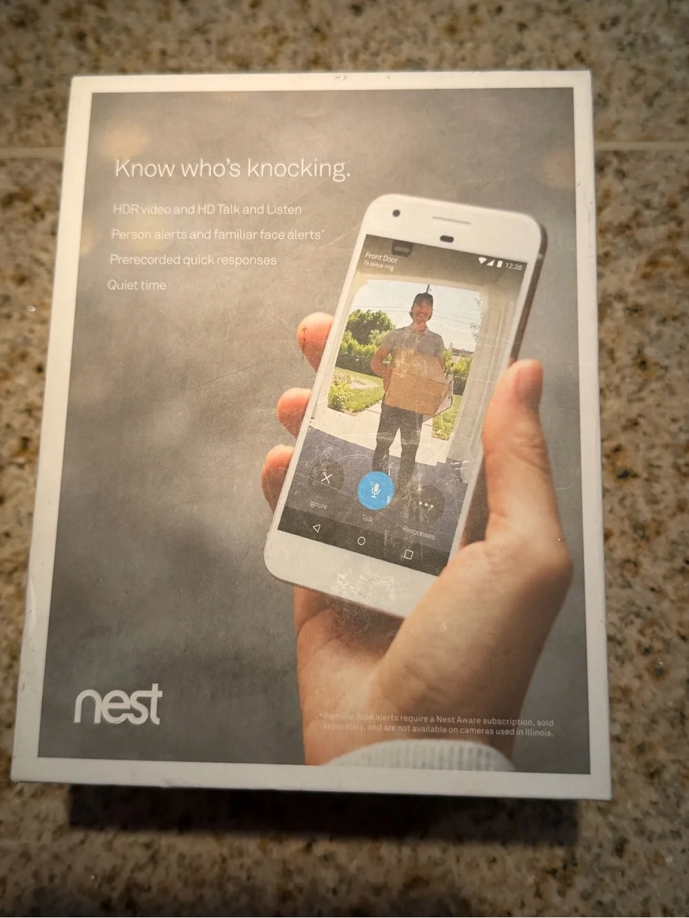 Nest Hello Wired Video Doorbell - White and Black